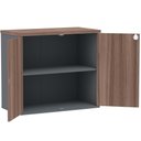 Ver imagem 3 de Armário Baixo PE25 Pandin 80 cm (largura) em MDP Cor Walnut e Grafito com Duas portas