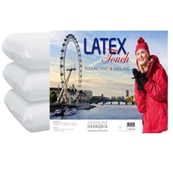 Travesseiro Medio Latex 40x60x14cm Antialergico Touch england - 2