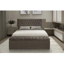 Ver imagem 2 de Kit Cabeceira e Calçadeira Imperatriz 120 cm Suede Marrom Claro