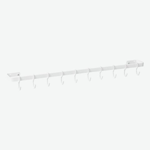 Suporte Porta Utensílios Cozinha 10 Ganchos 60cm Branco Fs