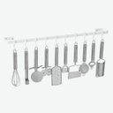 Ver imagem 2 de Suporte Porta Utensílios Cozinha 10 Ganchos 60cm Branco Fs