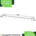 Ver imagem 6 de Suporte Porta Utensílios Cozinha 10 Ganchos 60cm Branco Fs
