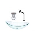 Ver imagem 2 de Cuba de Vidro Oval 47cm Jateada + Valvula + Torneira Preta