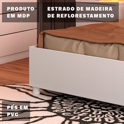 Base de Cama Box Casal Mônaco Branco - Tcil Móveis - 5