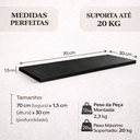 Ver imagem 4 de Prateleira Preta Avulsa Madeira Parede Decoracao Suspensa Nicho Cozinha Quarto Banheiro Organizadora
