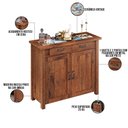 Ver imagem 3 de Balcão Sala de Estar com Cerâmica Vintage Alabama 02 Portas W02 Madeira Maciça Imbuia - Lyam