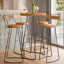 Ver imagem 2 de Conjunto Mesa Bistrô Alta e 2 Banquetas com Encosto Estilo Industrial Aura D09 Peroba - Mpozenato