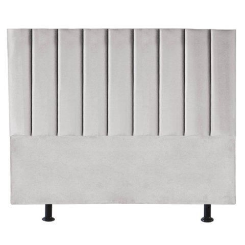 Cabeceira Cama Box King Estofada Carla 195cm Linho:cinza Claro