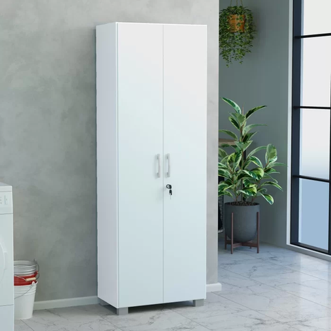 Armario Multifuncional Vegas Madeira Mdp 2pt C/pes Cor: Branco