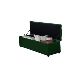 Baú Calçadeira Estofada Vitória 100 Cm Suede Verde Militar - 2