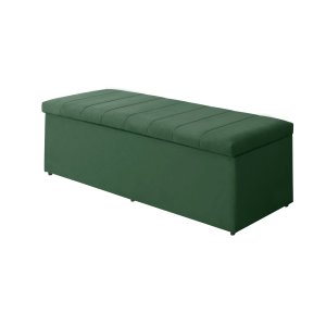 Baú Calçadeira Estofada Vitória 100 Cm Suede Verde Militar