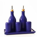 Ver mais imagens de Galheteiro Gourmet 6 Peças em Cerâmica Elegância e Organização para Sua Mesa Posta,bandeja e Bico do