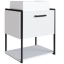 Ver imagem 1 de Gabinete Suspenso para Banheiro com Cuba Inclusa e Porta Branco com Preto