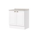 Ver imagem 3 de Balcão 80cm 100% MDF 2 Portas com Tampo Branco HP/Calcare Americana