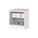 Ver imagem 4 de Balcão 80cm 100% MDF 2 Portas com Tampo Branco HP/Calcare Americana