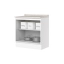 Ver imagem 5 de Balcão 80cm 100% MDF 2 Portas com Tampo Branco HP/Calcare Americana