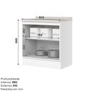 Ver imagem 4 de Balcão 80cm 100% MDF 2 Portas com Tampo Branco HP/Calcare Americana