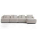 Ver imagem 2 de Sofá 5 Lugares com Chaise Direito Sala Living 328cm Arlo F04 Linho Cru Tc-14031 - Lyam Decor