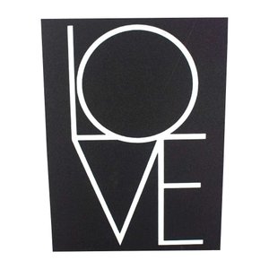 Quadro Para Parede - Love (Preto E Branco) - Com Glitter 40x30cm