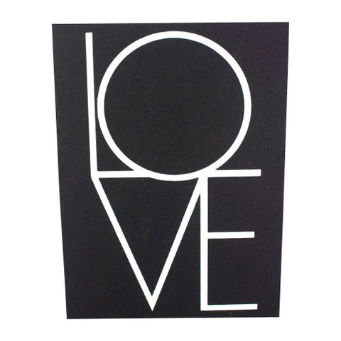 Quadro Para Parede - Love (Preto E Branco) - Com Glitter 40x30cm