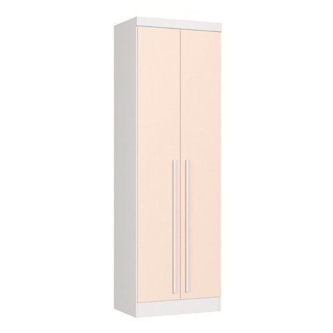 Guarda-Roupa Modulado 2 Portas com Prateleiras Infinity Branco/Line/Blush