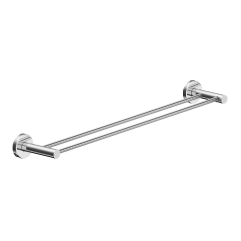 Toalheiro Duplo para Banheiro Escovado Atenas Grego Metal 65cm