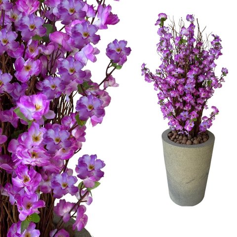 15 Ramos de Cerejeira Artificial Lilás Decoração Charmosa e Delicada