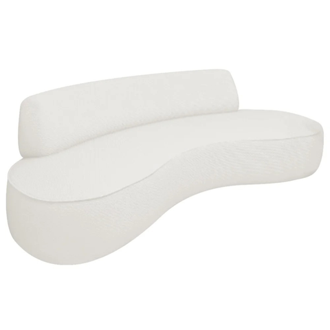Sofá Curvo 3 Lugares Orgânico Amsterdã 180cm Bouclé Branco- Mabe Magazine
