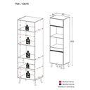 Ver imagem 3 de Paneleiro 2 Portas 63cm para Forno e Microondas Veneza Multimóveis V3679 Preto/dourado