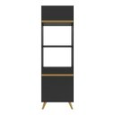 Ver imagem 5 de Paneleiro 2 Portas 63cm para Forno e Microondas Veneza Multimóveis V3679 Preto/dourado