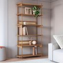 Ver imagem 1 de Estante Multiuso Oslo 180 Cm com 6 Prateleiras e Pé Metal Cor:hanover com Dourado