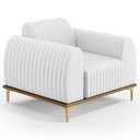 Ver imagem 1 de Poltrona Decorativa Base Gold Molino D06 Pu C-12 Branco