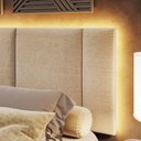 Ver imagem 4 de Cabeceira Queen Estofada com Led - Boucle Bege