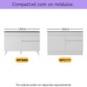 Ver imagem 2 de Kit 3 Puxadores 59,2cm para Balcão Cozinha 120cm Veneza Multimóveis Mp3079 Branco