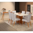 Ver imagem 1 de Mesa de jantar + 6 Cadeiras Milão tampo 160cm Castanho claro