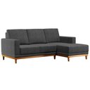 Ver imagem 1 de Sofá Living 200cm 3 Lugares com Chaise Direito Kayrós D05 Linho Chumbo - Mpozenato