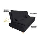Ver imagem 3 de Sofá Cama 3 Lugares 197cm Soho Suede Preto Herrero Decor