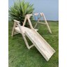 Escorregador Com Balanço Playground 83x145x170 De Madeira Móveis Rústicos Arpus - 2