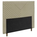 Ver imagem 1 de Cabeceira Cama Box Solteiro Viena 90cm Veludo Bege - Abmaza