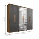 Ver imagem 3 de Roupeiro 6 Portas Bérgamo Cinamomo Grafite com Espelho