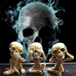 Enfeite Decorativo Trio de Caveira Criativo Skull Esqueleto Resina Decoração - 2