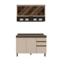Ver imagem 2 de Cozinha Compacta Connect 4 Portas 2 Gavetas com Vidro 100% Mdf Ce800 Duna/cristal - Henn