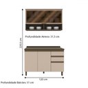 Ver imagem 4 de Cozinha Compacta Connect 4 Portas 2 Gavetas com Vidro 100% Mdf Ce800 Duna/cristal - Henn