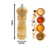 Moedor Pimenta Sal Especiarias Pequeno Compacto Madeira Cerâmica 13x4,5cm - 4