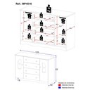 Ver imagem 4 de Cômoda Infantil 125cm 2 Portas com Vidro e 4 Gavetas Liz Multimóveis Mp4516 Branco