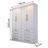 Guarda-Roupa Solteiro 4 Portas e 8 Gavetas Mônaco D'Doro Móveis - Branco D'Doro Móveis - 2