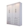 Guarda-Roupa Solteiro 4 Portas e 8 Gavetas Mônaco D'Doro Móveis - Branco D'Doro Móveis - 1