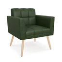 Ver imagem 5 de Poltrona Sala Decorativa Kit 2 Elisa Pé Palito Natural Sintético Pu Verde D03 - D’Rossi