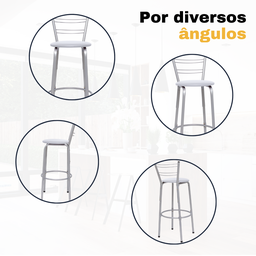 Banqueta para Balcão Flórida Prata Bistrô Ilhas Cozinha Gourmet Bares - 5
