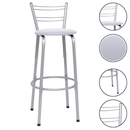 Banqueta para Balcão Flórida Prata Bistrô Ilhas Cozinha Gourmet Bares - 1